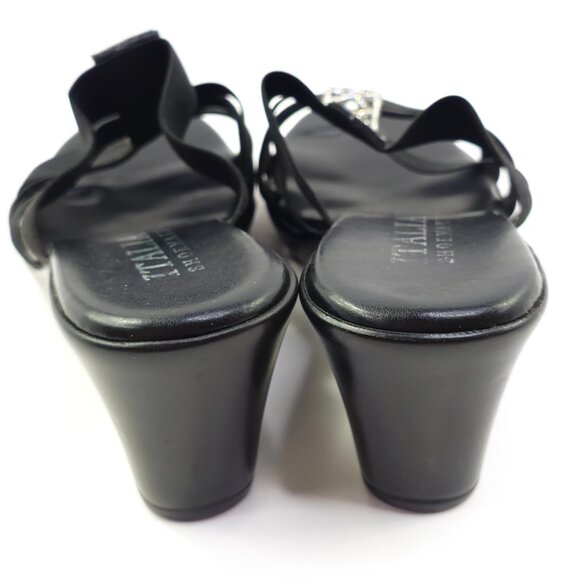 Italian Shoemakers Women's Black Elastic Sandals - Picture 8 of 10